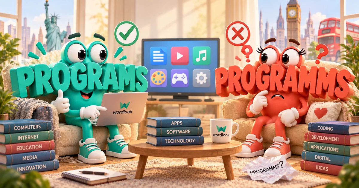 Слова PROGRAMS и PROGRAMMS показывают правильное и ошибочное написание